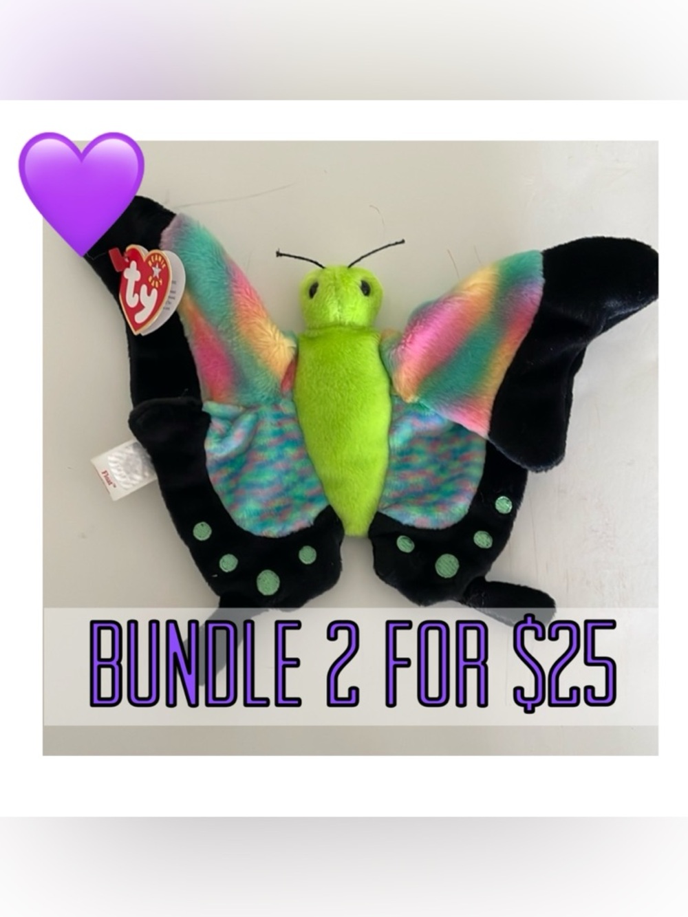 💜2 for $25💜 2000 Float the Butterfly Beanie Baby